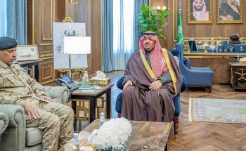 سمو أمير الحدود الشمالية يستقبل قائد قوة طريف سمو أمير الحدود الشمالية يستقبل قائد قوة طريف