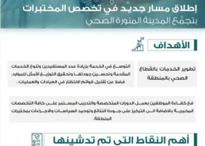 تجمع المدينة المنورة الصحي يطلق مساراً حديثاً للمختبرات تجمع المدينة المنورة الصحي يطلق مساراً حديثاً للمختبرات