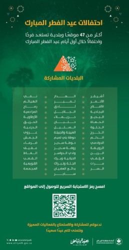 تعرف على فعاليات عيد الفطر في الرياض.. 47 موقعًا للاحتفال والترفيه