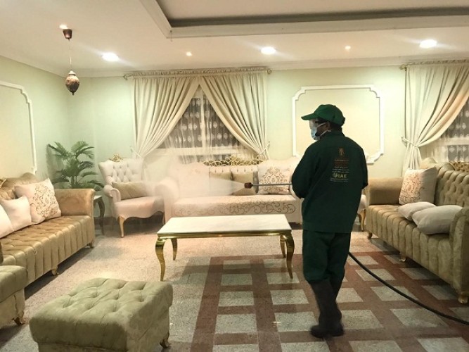 عمليات تعقيم وتطهير مرافق الإدارة استعداداً لاستقبال موظفات دار تربية الأحساء