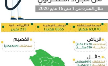 “البيئة” تستكشف وتعالج 70.42 ألف هكتار من الجراد الصحراوي في 5 مناطق “البيئة” تستكشف وتعالج 70.42 ألف هكتار من الجراد الصحراوي في 5 مناطق