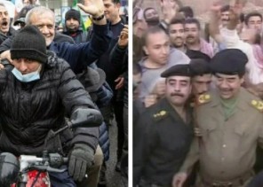 على خطى صدام حسين.. مراقبون يعلقون على ظهور قادة إيران في الشوارع