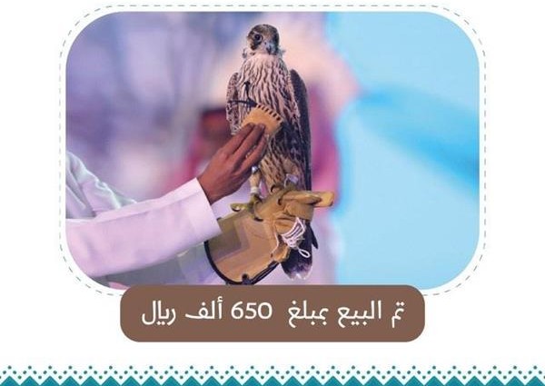 لليوم الخامس مزاد نادي الصقور يحقق مبيعات بلغت مليون ريال .. منها 650 ألف ريال لشاهين فرخ لليوم الخامس مزاد نادي الصقور يحقق مبيعات بلغت مليون ريال .. منها 650 ألف ريال لشاهين فرخ