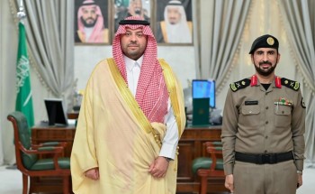 أمير الشمالية يقلد الحزيمي والمحيميد رتبتيهما الجديدتين