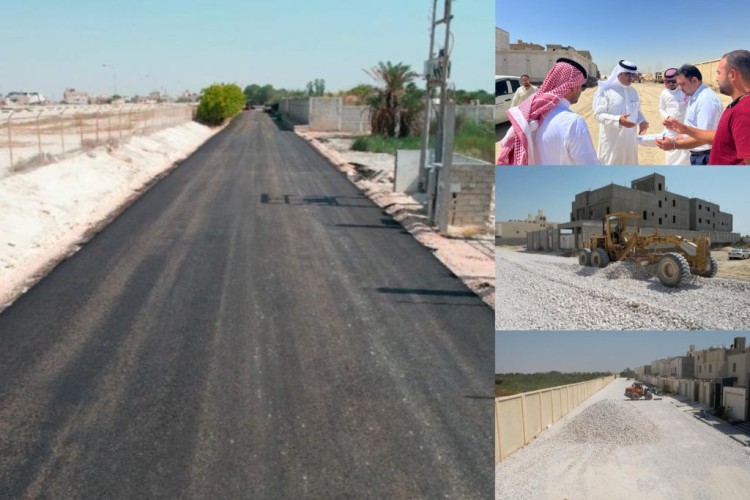 بلدية القطيف تواصل أعمال إنشاء طريق يربط حي الراية وحي الرمال إلى طريق الظهران الجبيل السريع بطول 2100م بالقطيف