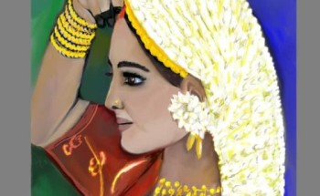 الشعبانية’لوحة فنية للفنانة التشكيلية الاستاذة جميلة عقيل