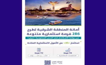 أكثر من 286 فرصة استثمارية تطلقها أمانة الشرقية لدعم الاقتصاد وتحقيق رؤية 2030 أكثر من 286 فرصة استثمارية تطلقها أمانة الشرقية لدعم الاقتصاد وتحقيق رؤية 2030