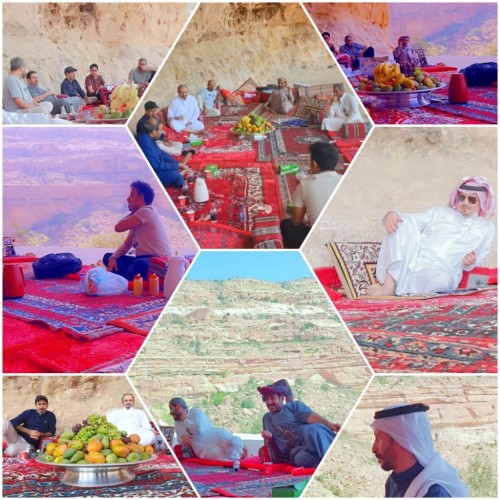 زملاء الطفولة يلتقون بعد فراق 33 عاماً في منتزه الواديين بجبل القهر