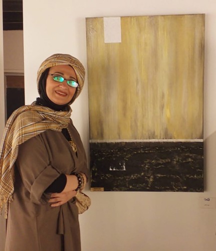 مها زغلول تشارك الكفيف بلوحة الأمل والإرادة