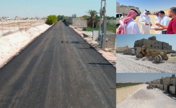 بلدية القطيف تواصل أعمال إنشاء طريق يربط حي الراية وحي الرمال إلى طريق الظهران الجبيل السريع بطول 2100م بالقطيف