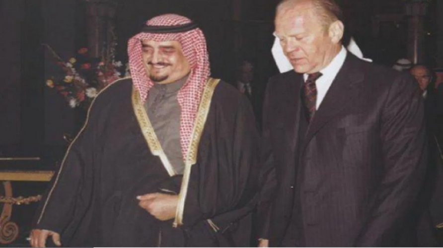 شاهد:  صورة نادرة للملك فهد بن عبدالعزيز مع جيرالد فورد في الرياض