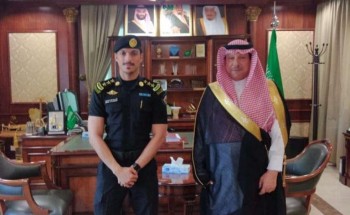 محافظ الخفجي يقلد فراس الدوسري رتبته الجديدة