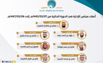 وزارة “الموارد البشرية والتنمية الاجتماعية” تعتمد أعضاء مجلس إدارة جمعية الدعوة بأجياد وزارة “الموارد البشرية والتنمية الاجتماعية” تعتمد أعضاء مجلس إدارة جمعية الدعوة بأجياد