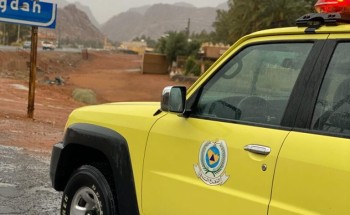 الدفاع المدني يتابع متغيرات الأجواء وماصاحبها من هطول الأمطار بحائل