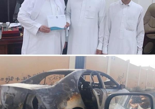 منسوبو مدرسة في مكة يهدون طالباً مبلغاً مالياً تعويضاً بعد احتراق مركبته منسوبو مدرسة في مكة يهدون طالباً مبلغاً مالياً تعويضاً بعد احتراق مركبته