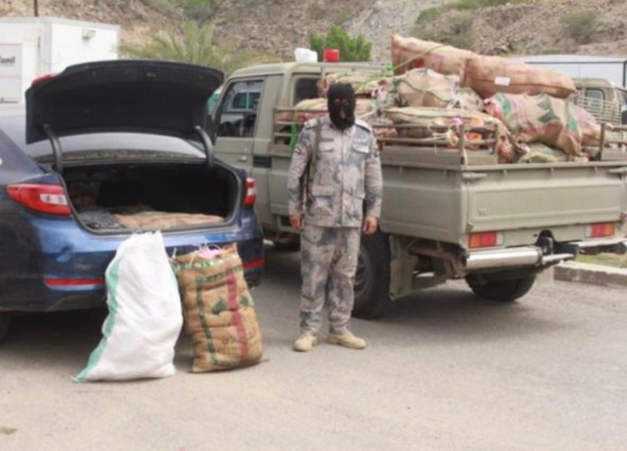 رجال حرس الحدود يحبطون محاولات تهريب ما يقارب طناً من الحشيش المخدر وأكثر من (18) طناً من القات المخدر خلال شهر ذي القعدة