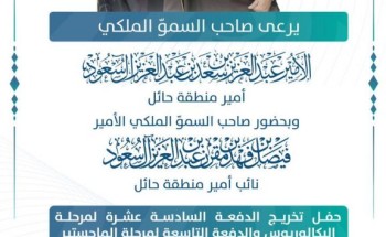 سمو أمير منطقة حائل يرعى يوم الثلاثاء حفل الخريجين بجامعة حائل سمو أمير منطقة حائل يرعى يوم الثلاثاء حفل الخريجين بجامعة حائل