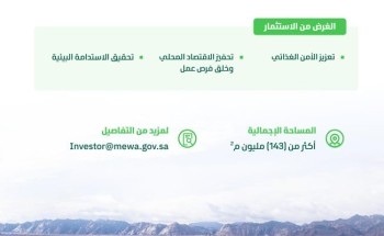 بمساحة  تتجاوز 143 مليون متر مربع.. وزارة «البيئة» تكشف عن 43 موقعًا استثماريًا في حائل