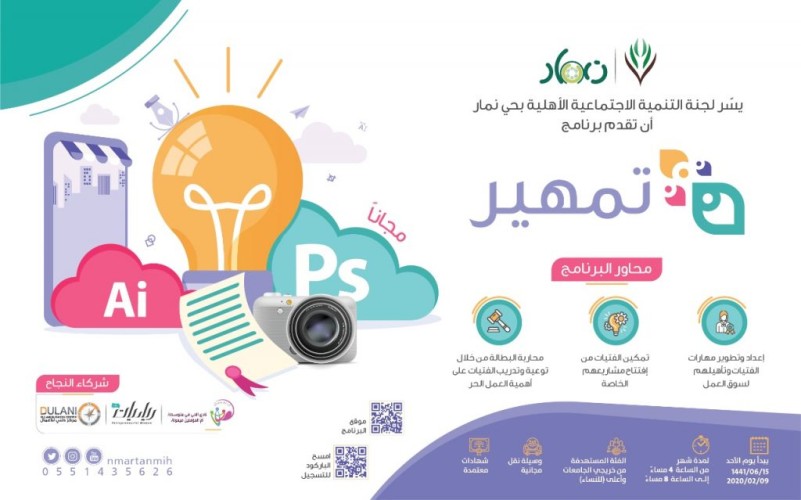 تنمية حي نمار بالرياض تقيم برنامج “تمهير” لتمكين الفتيات من سوق العمل